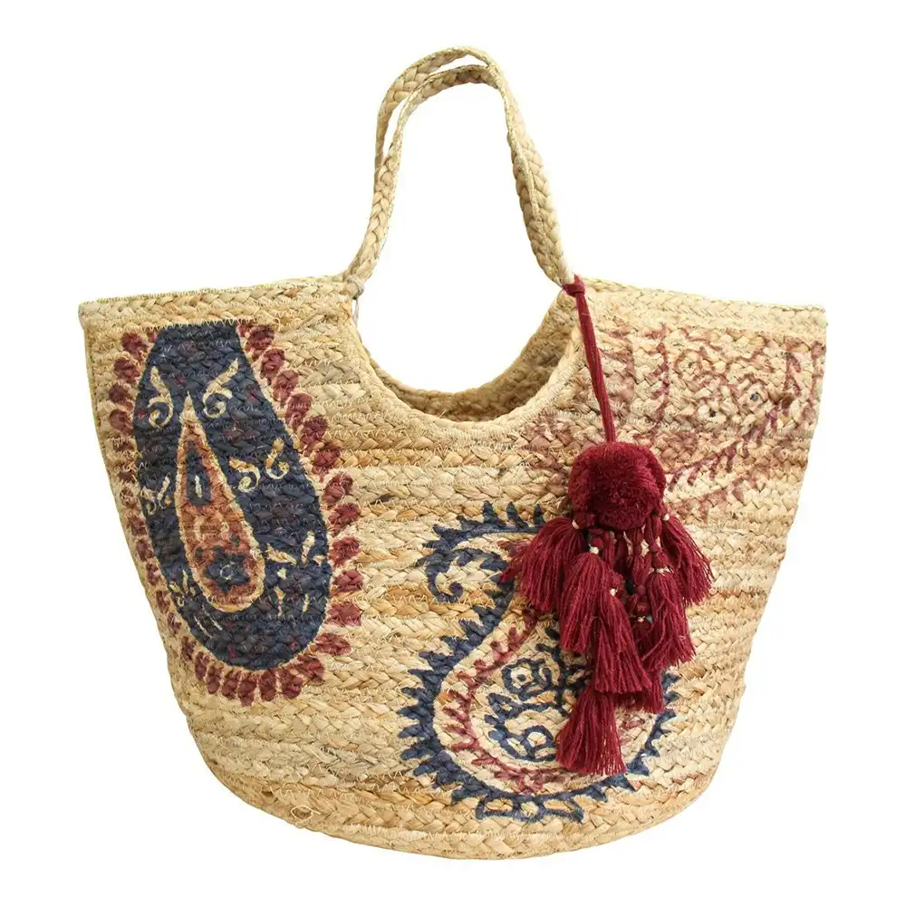 Lucia 50cm Jute Shopper Bag Ladies/Women's Travel/Fashion Boho Handbag w/ Handle