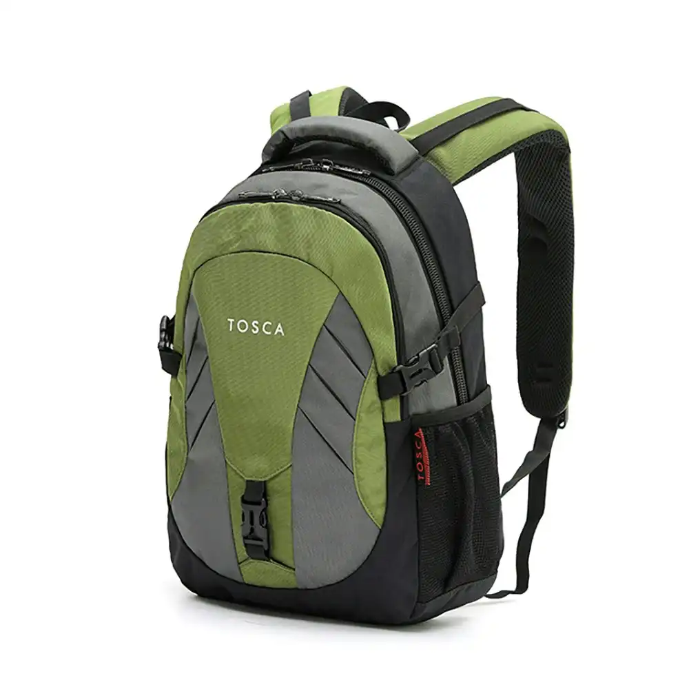 Tosca 20L/42x27x17cm Padded Multi Compartment Shoulder Backpack Bag - Grey/Lime
