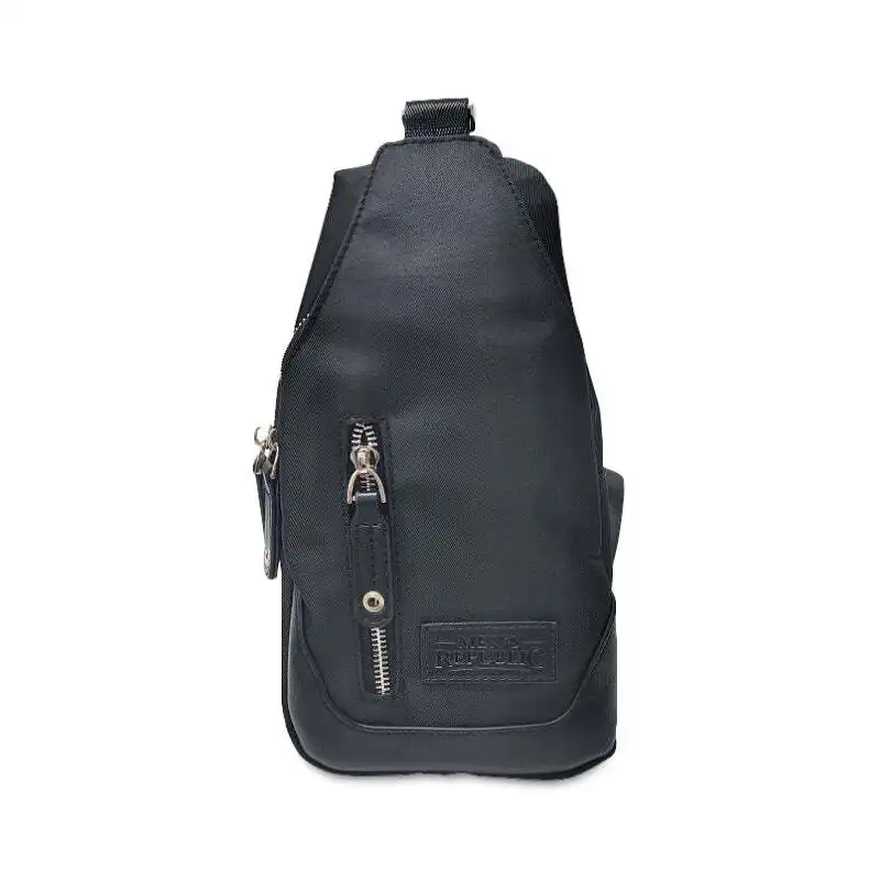 Men's Republic On the Go Portable Nylon Single Strap Sling Bag Backpack Black