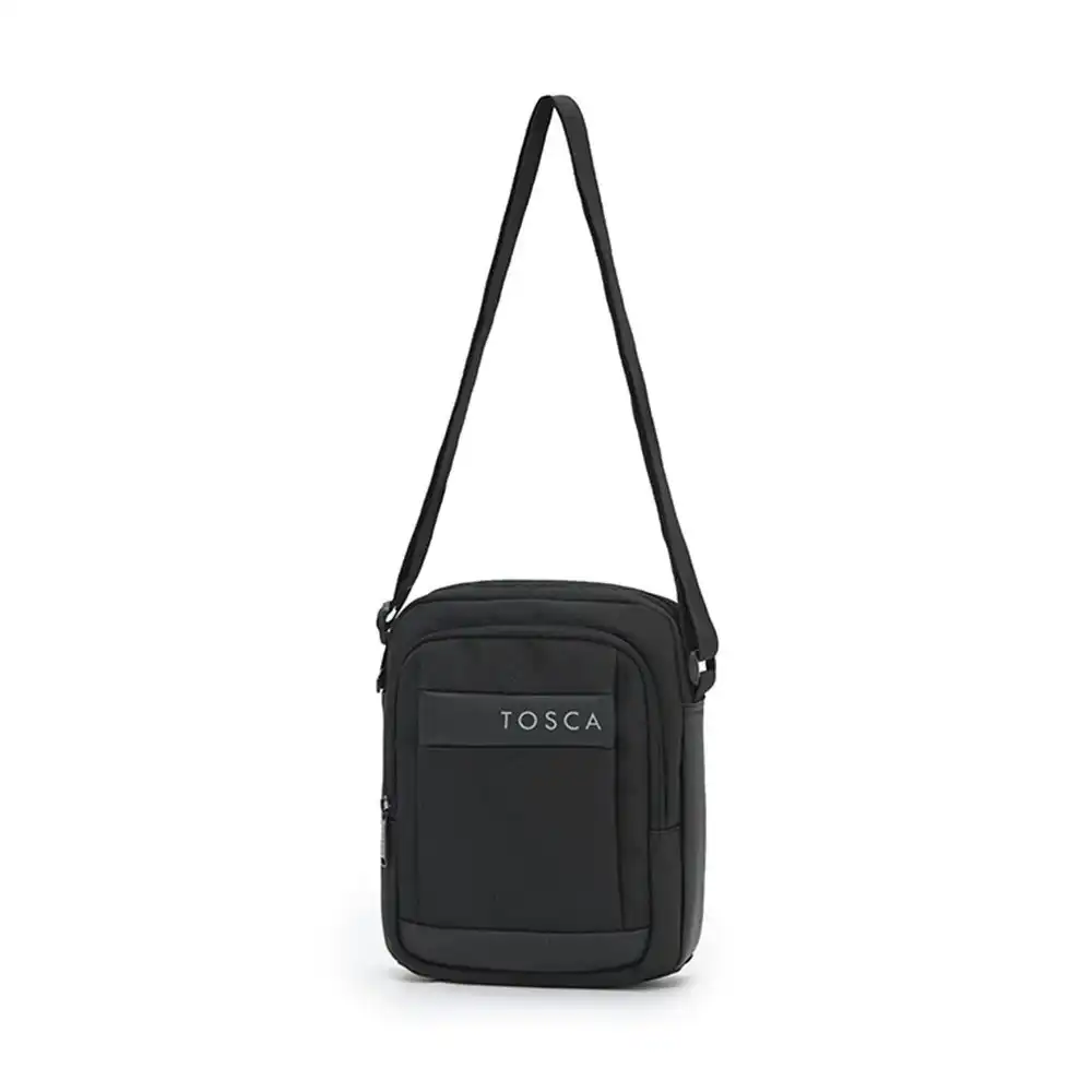 Tosca Mens Travel Shoulder Cross Body Side Phone/Wallet Sunglasses Bag - Black