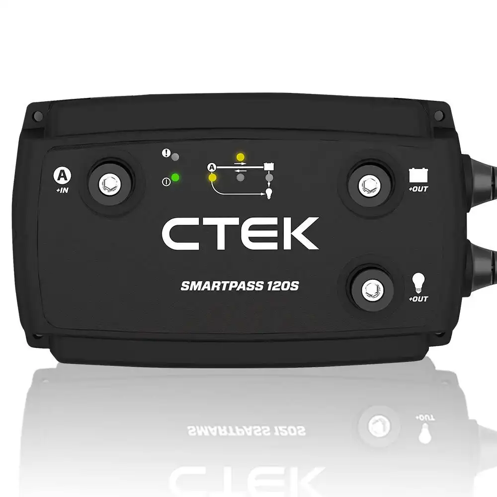 CTEK SMARTPASS 120S Power Management System 120A, with Battery Starter Function, for Starter and Service Batteries, Smart Alternator Compatible