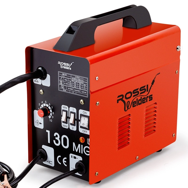 Rossi 130 Amp MIG Gas Gasless Welder, Metal Inert Welding Machine Tool, 15A Plug