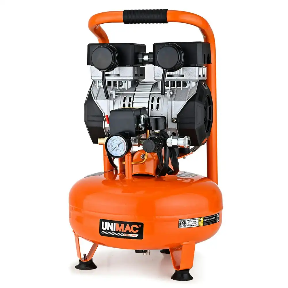 Unimac 15L Pancake Air Compressor, 116PSI Portable Silent Oil-Free Electric, for Airtools Tyre Inflation