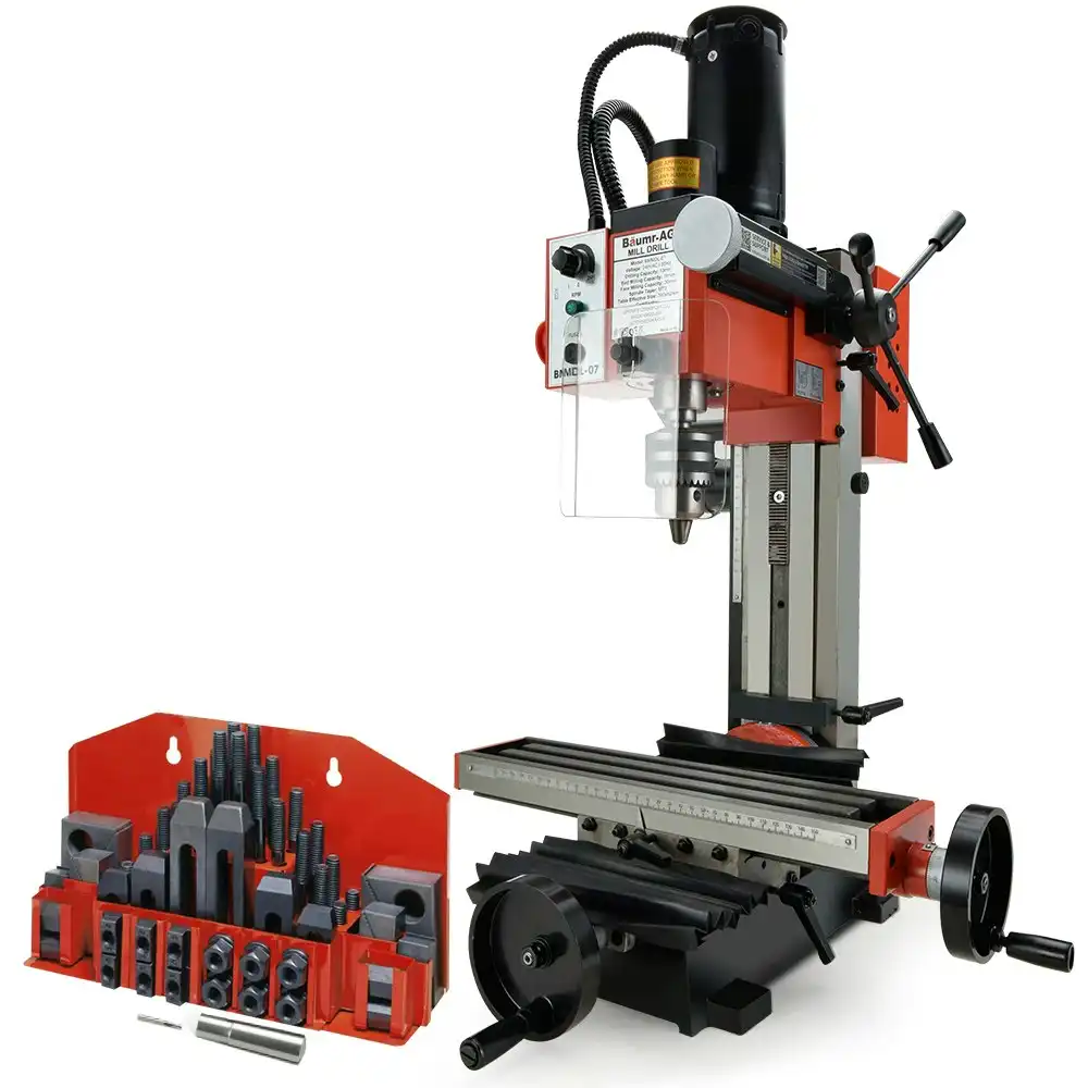 Baumr-AG Mill Drill Press Tilting Milling Machine Drilling Tool Benchtop Mini