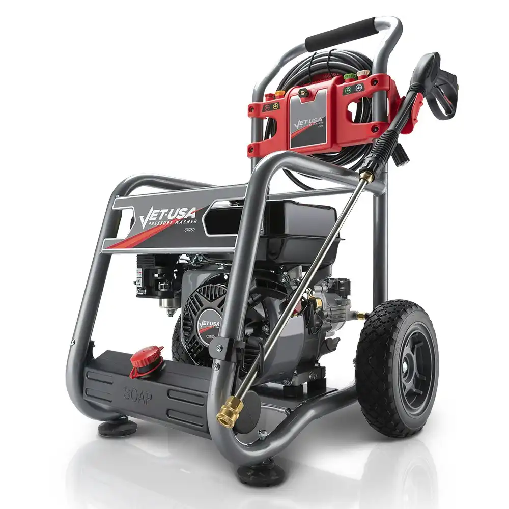 Jet-USA 4800PSI Petrol Powered High Pressure Washer, w/ 30m Hose and Drain Cleaner - CX760