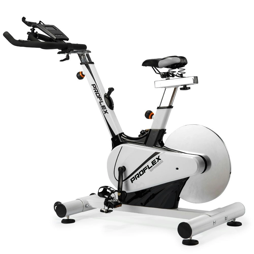 Proflex Heavy Duty Stationary Exercise Spin Bike, 13kg Flywheel, Pulse Sensors, LCD Display for Gym Home Fitness