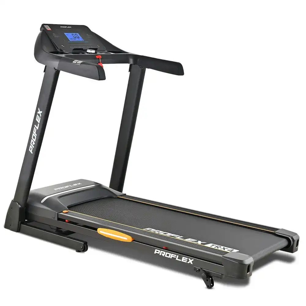 Proflex TRX4 Electric Treadmill, Medium Size, Foldable, Suspension, Bluetooth, USB/MP3, Pulse Sensors, Fitness Tracker