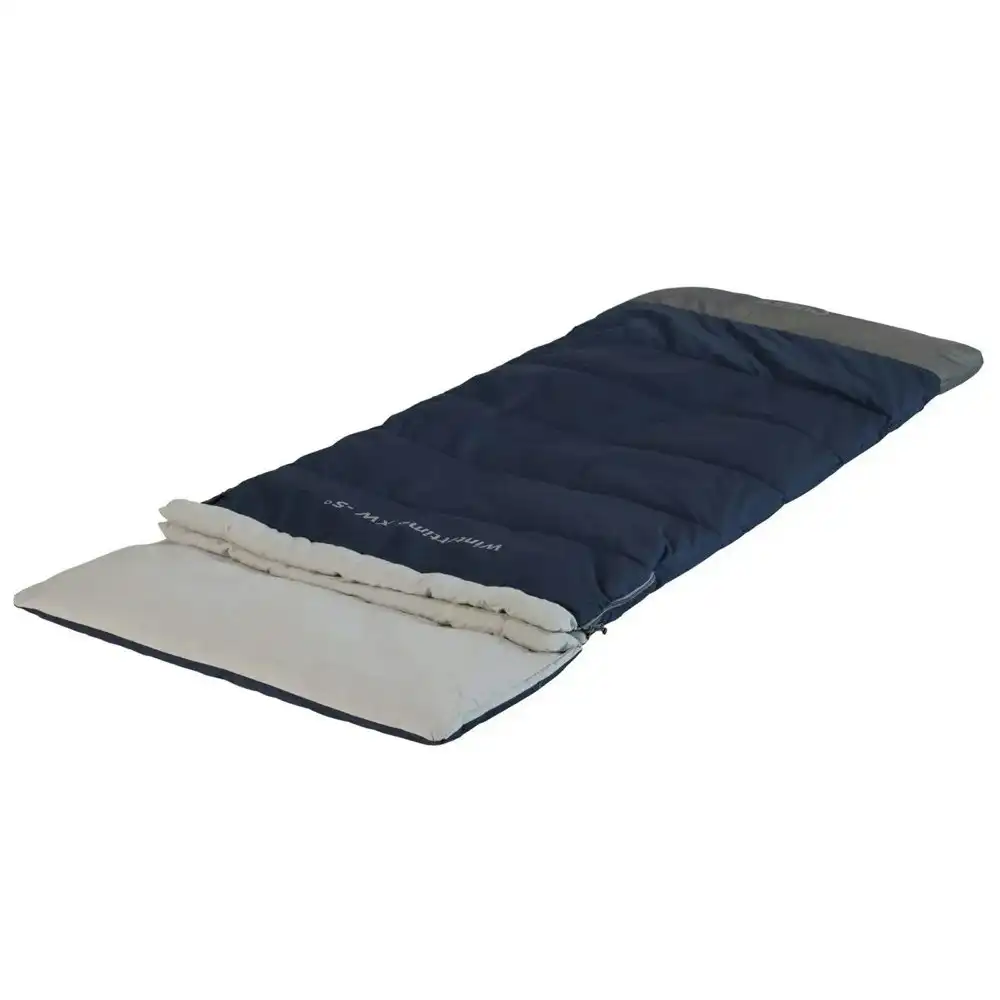 Quest Wintertime 235cm Adult Sleeping Bag Outdoor Camping Extra Wide Blue