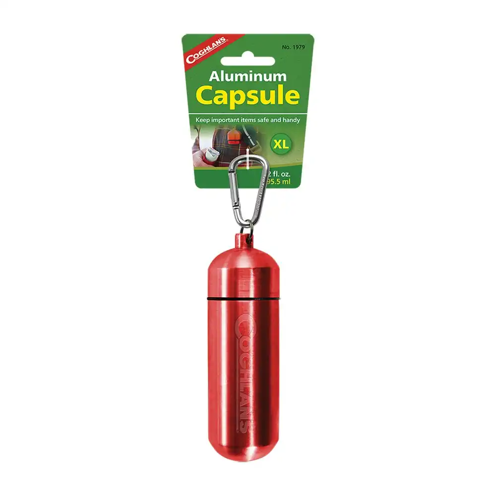 Coghlans 12.5cm  Aluminium Portable Capsule Camping/Hiking Holder X-Large Red