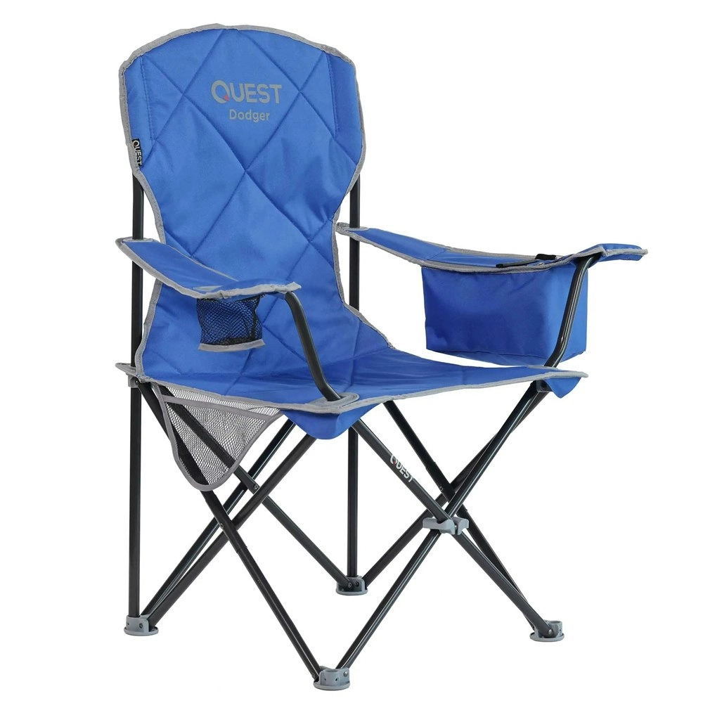 Quest Dodger 97cm Portable Cooler Chair Camping Outdoor Seat w/ Arm Rest Blue