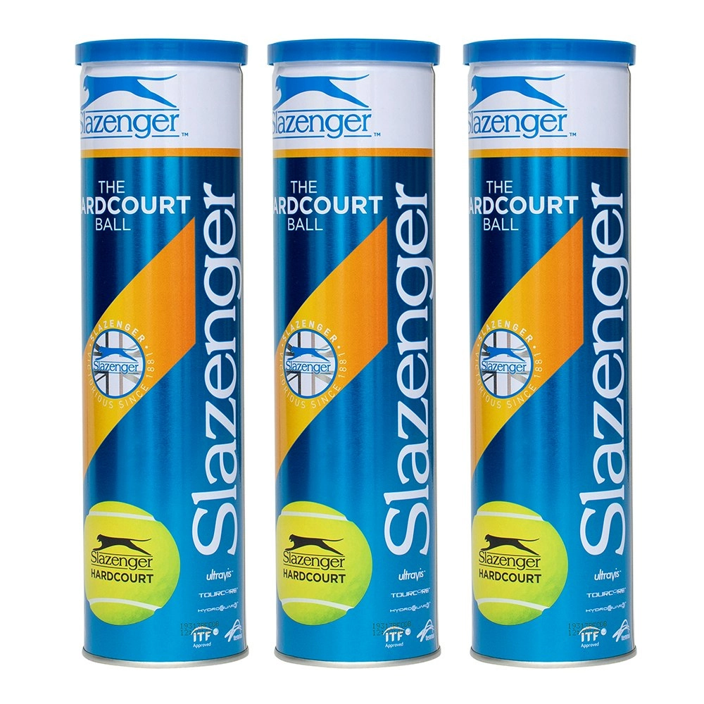 3x 4pc Slazenger Hardcourt Tennis Balls Indoor/Outdoor Sport/Training Tin/Can