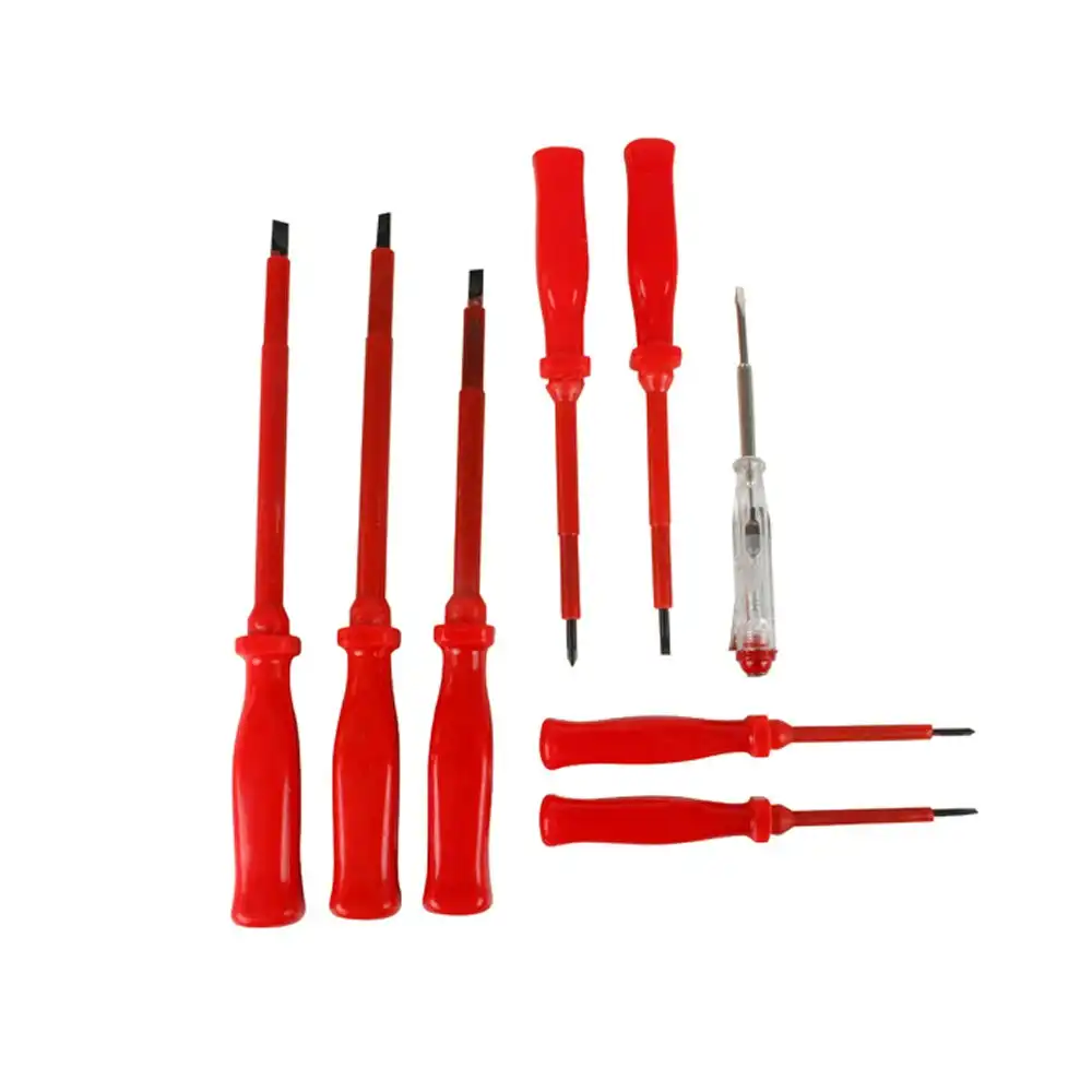 8pc Promax Electrical Screwdriver Set Outdoor Camping Portable Hiking Tools Red