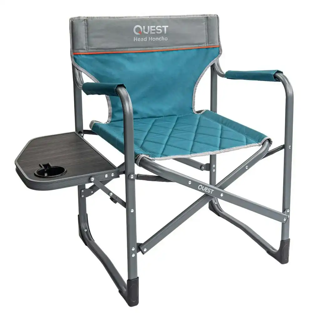 Quest Head Honcho 84cm Aluminium Directors Chair w/ Armrests Camping/Picnic Blue
