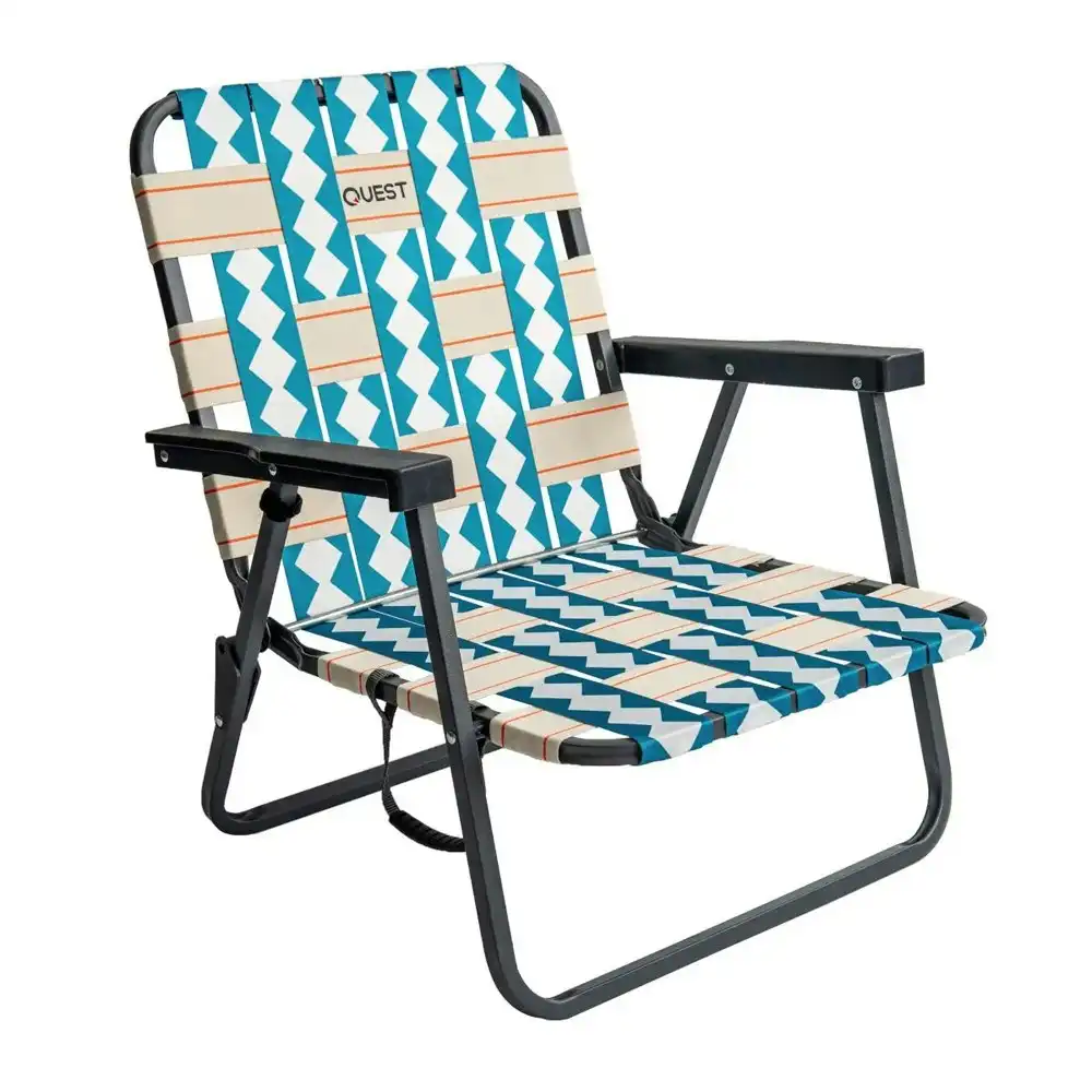 Quest Cocomo 62cm Foldable Beach Low Chair w/ Armrests Outdoor Camping/Picnic