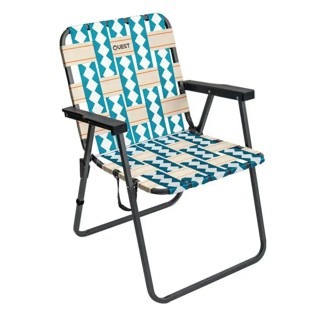 Quest Cocomo 79cm Foldable Beach Mid Chair w/ Armrests Outdoor Camping/Picnic