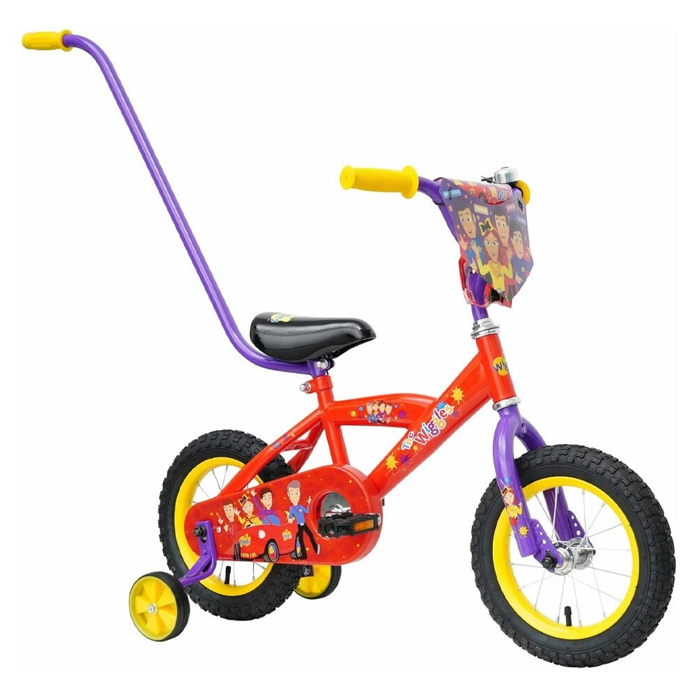 Wiggles Kids/Childrens Training Wheels Bike with Parental Handles 30cm 3Y+