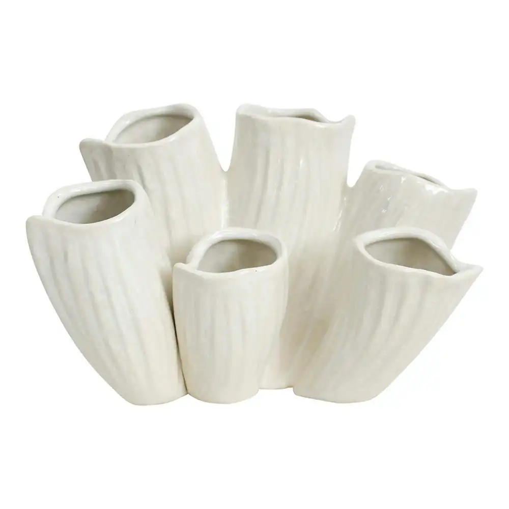 Organic 19cm Stoneware Ceramic Planter Flower Pot Home Room Decor Rustic Ivory