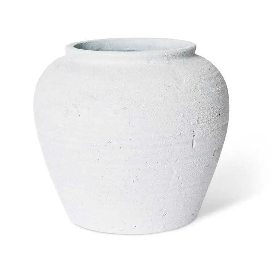 E Style Bexley 43cm Ceramic Plant Pot Round Home Decorative Planter White