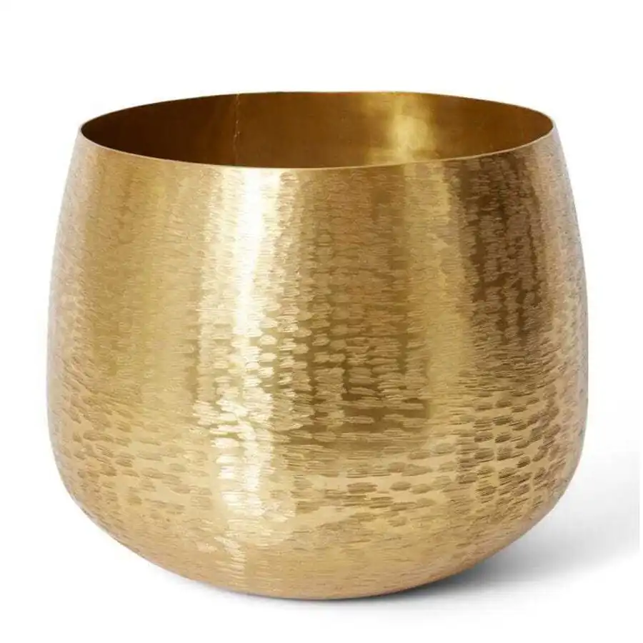E Style Soyala 36cm Aluminium Plant Pot Home Decorative Planter Round Gold