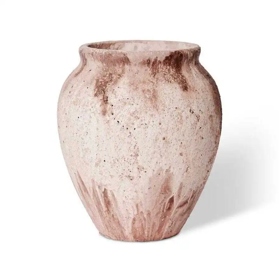 E Style Madison 36cm Ceramic Plant Pot Round Home Decor Planter Soft Pink