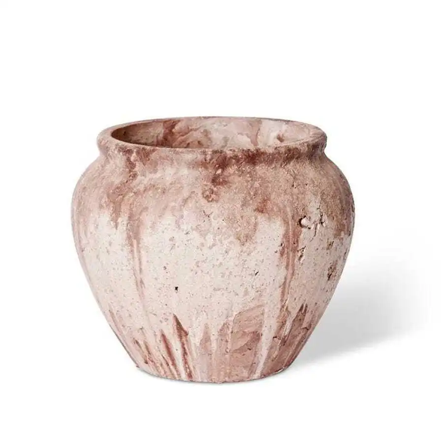 E Style Madison 30cm Ceramic Plant Pot Round Home Decor Planter Soft Pink
