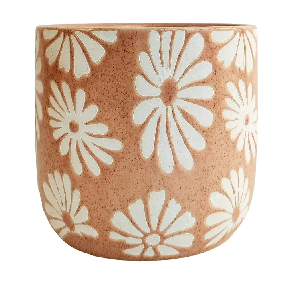 Urban 12cm Ceramic Rylie Floral Planter Plant/Flower Pot Home/Garden Decor Pink