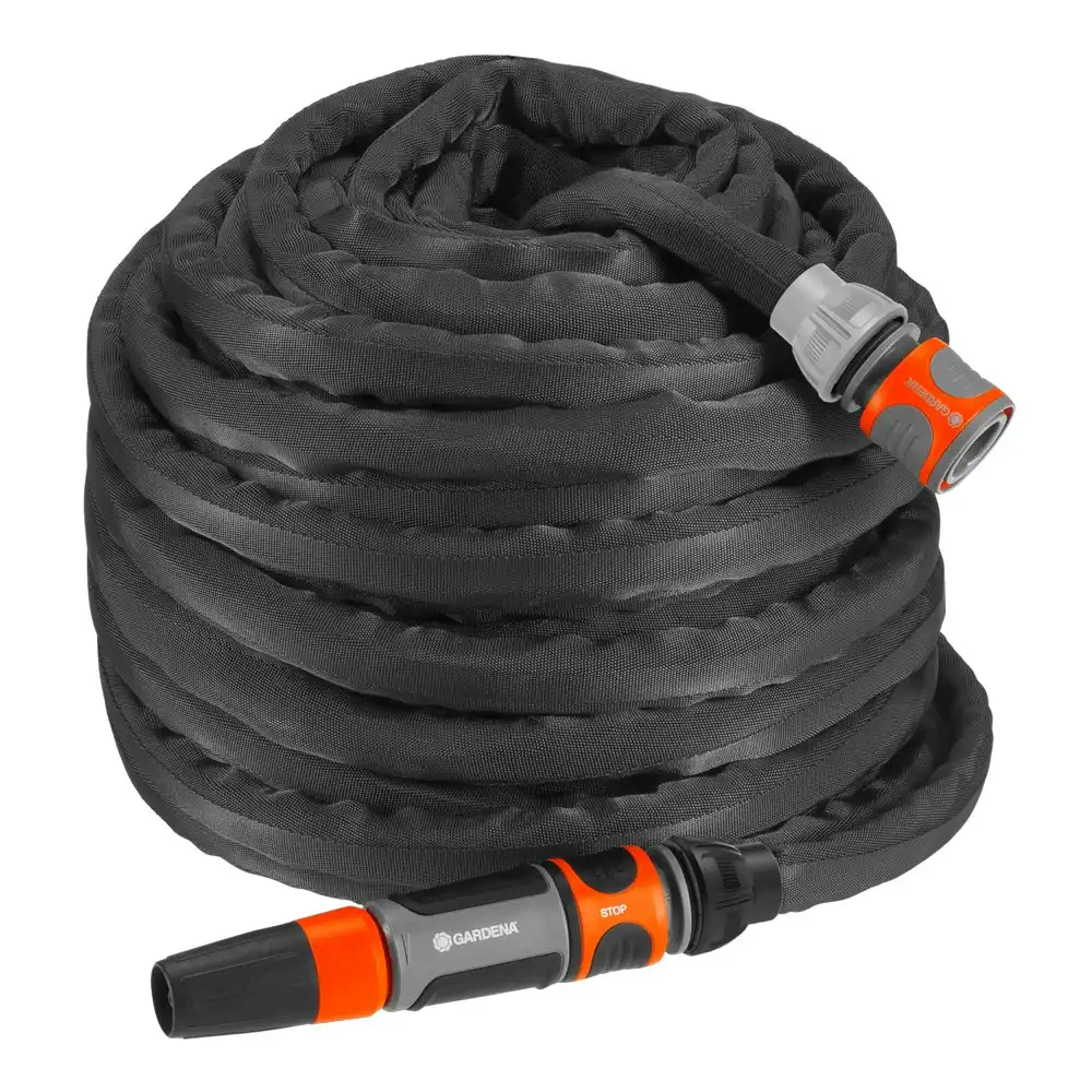 Gardena Liano Textile Fabric Covered Durable Garden Watering Hose 30m Set