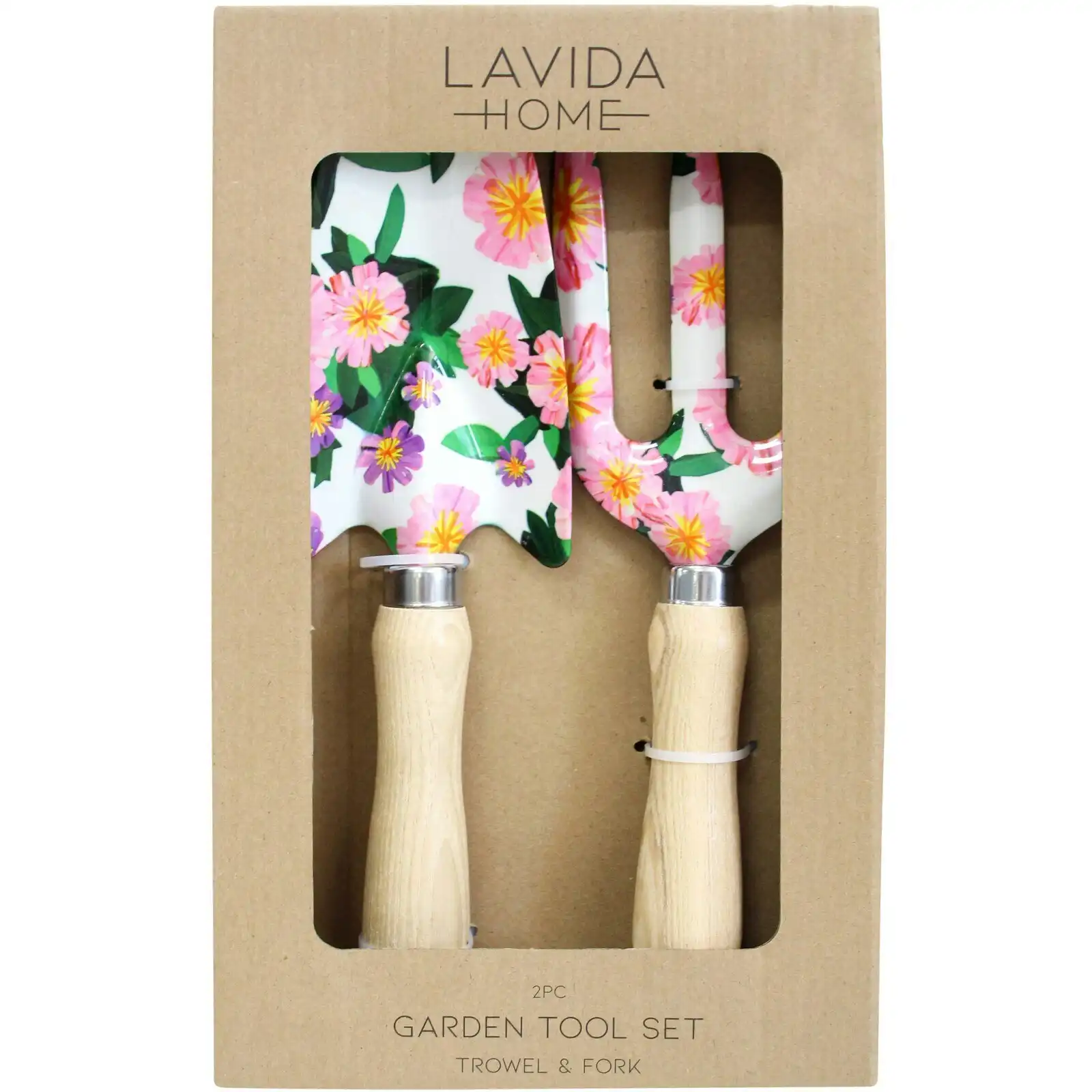 2pc LVD Spade/Trowel & Fork Garden Tool Set Home Planting/Gardening Hibiscus