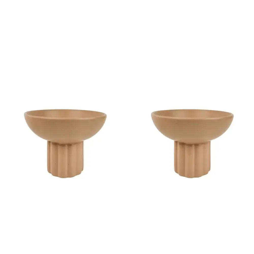 2x Urban Leilani 17cm Ceramic Tall Bowl Home Decor Planter/Vase Display Beige