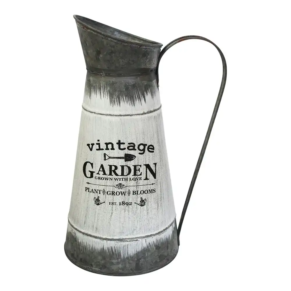 Metal 30cm Watering Jug Rustic Home/Garden Decorative Vitnage Container Tall