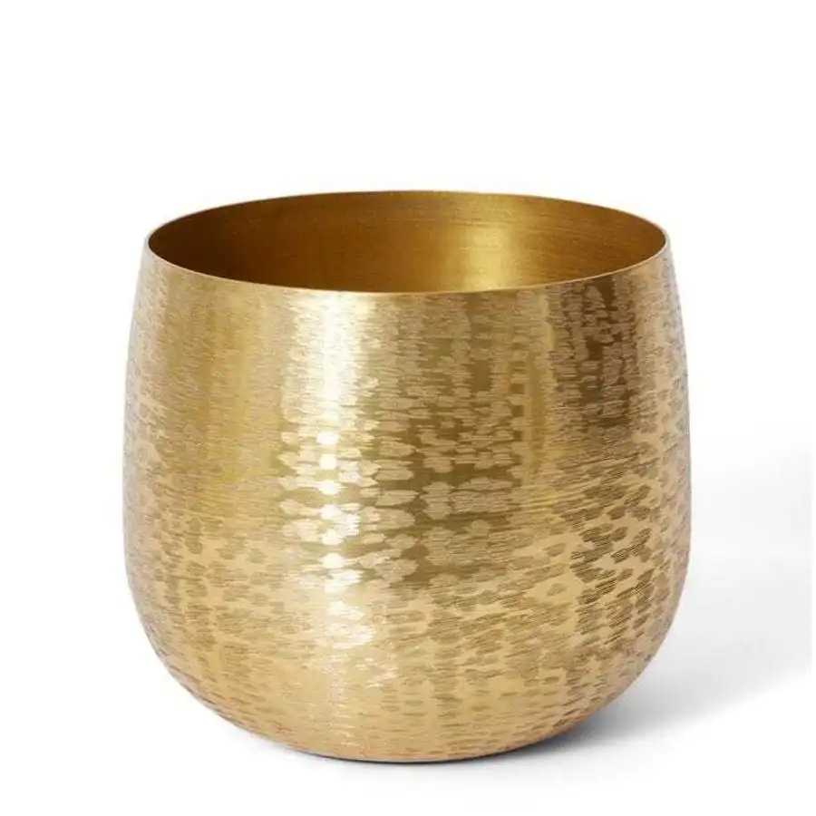 E Style Soyala 30cm Aluminium Plant Pot Home Decorative Planter Round Gold