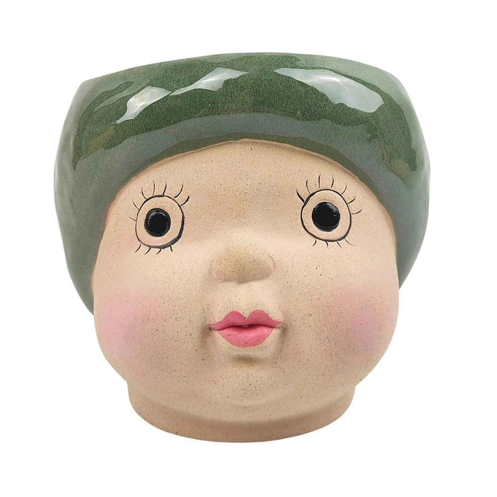 Urban 16cm Ceramic May Gibbs Gumnut Baby Head Planter Plant/Flower Pot Green