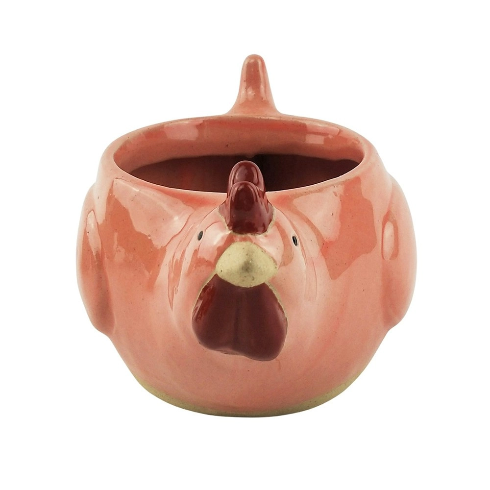 Urban Chicken 12cm Ceramic Planter Home Garden Ornament Display Pot Medium Pink