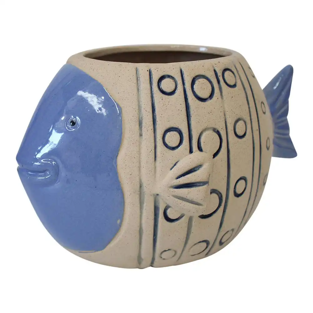 Moby Fish Ceramic Stoneware 21cm Planter Flower Pot Home/Office Garden Decor