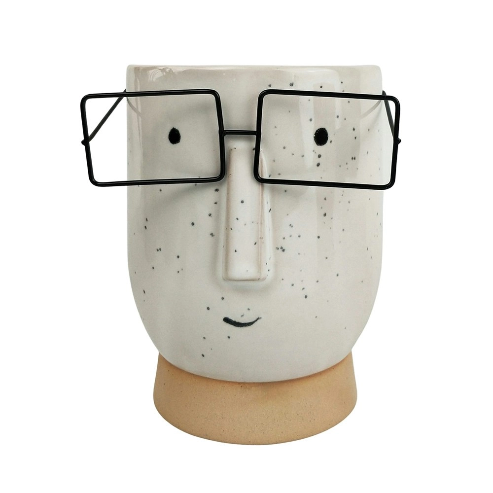 Urban 15cm Blake w/ Glasses Tall Ceramic Planter Home/Garden Plant Pot White