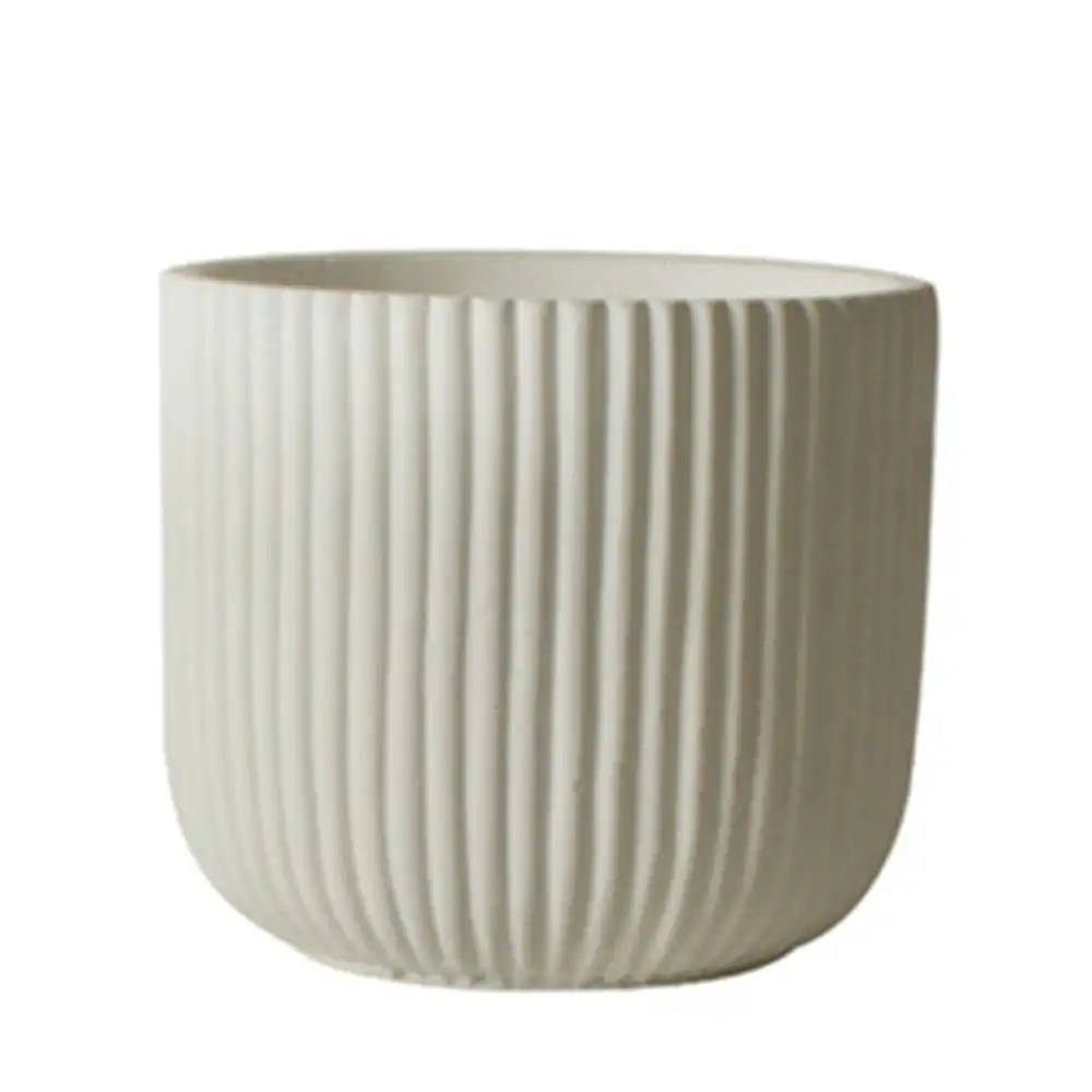 Maine & Crawford Diego 17x15cm Stripe Ceramic Plant Pot Home/Garden Decor White