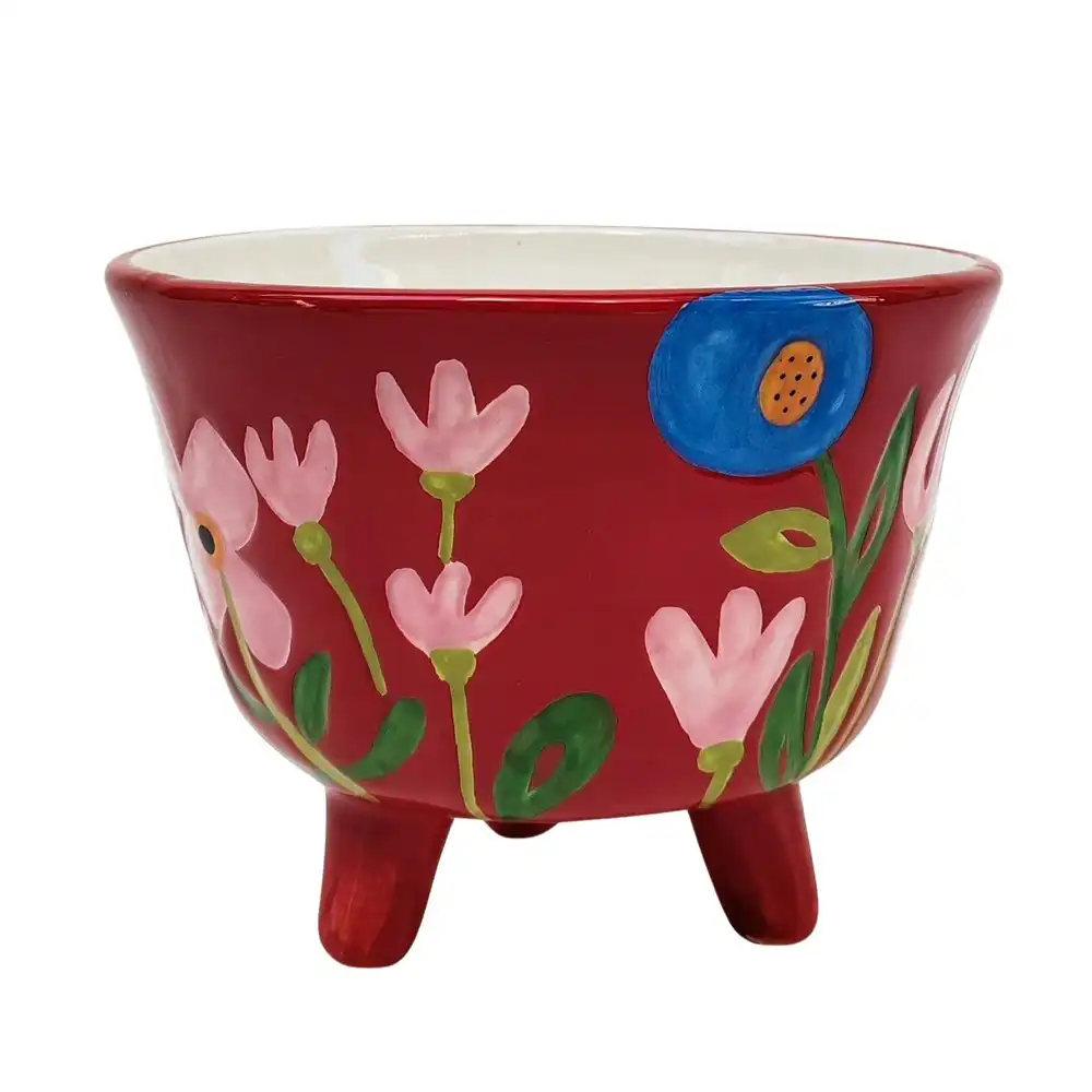 Urban Products Naive Floral Home Garden Decor Decorative Planter Red 16cm