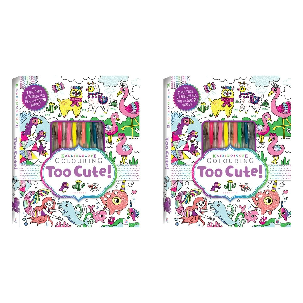 2x Kaleidoscope Colouring: Too Cute! Kit Colouring Activity Kit Kids Art Craft