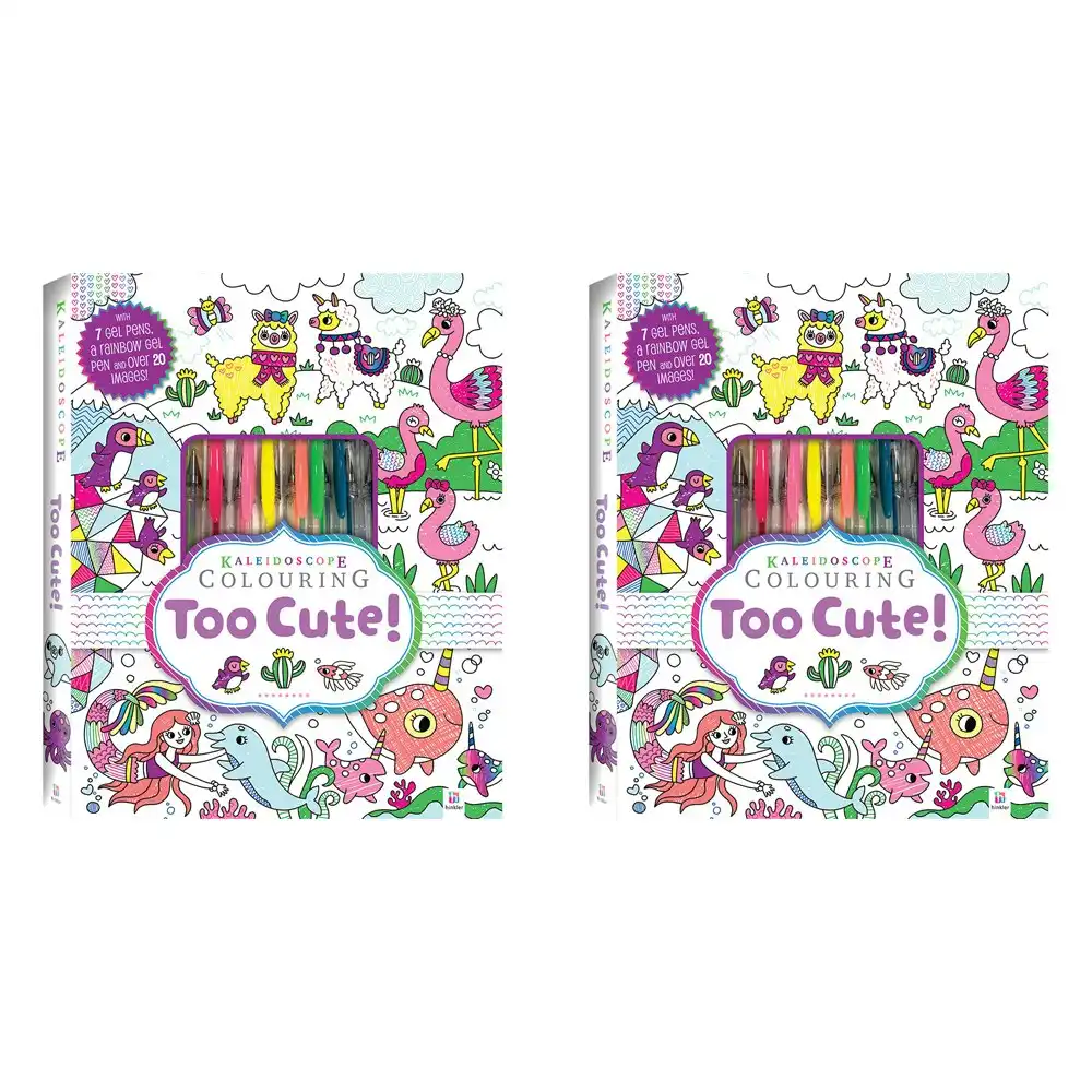 2x Kaleidoscope Colouring: Too Cute! Kit Colouring Activity Kit Kids Art Craft