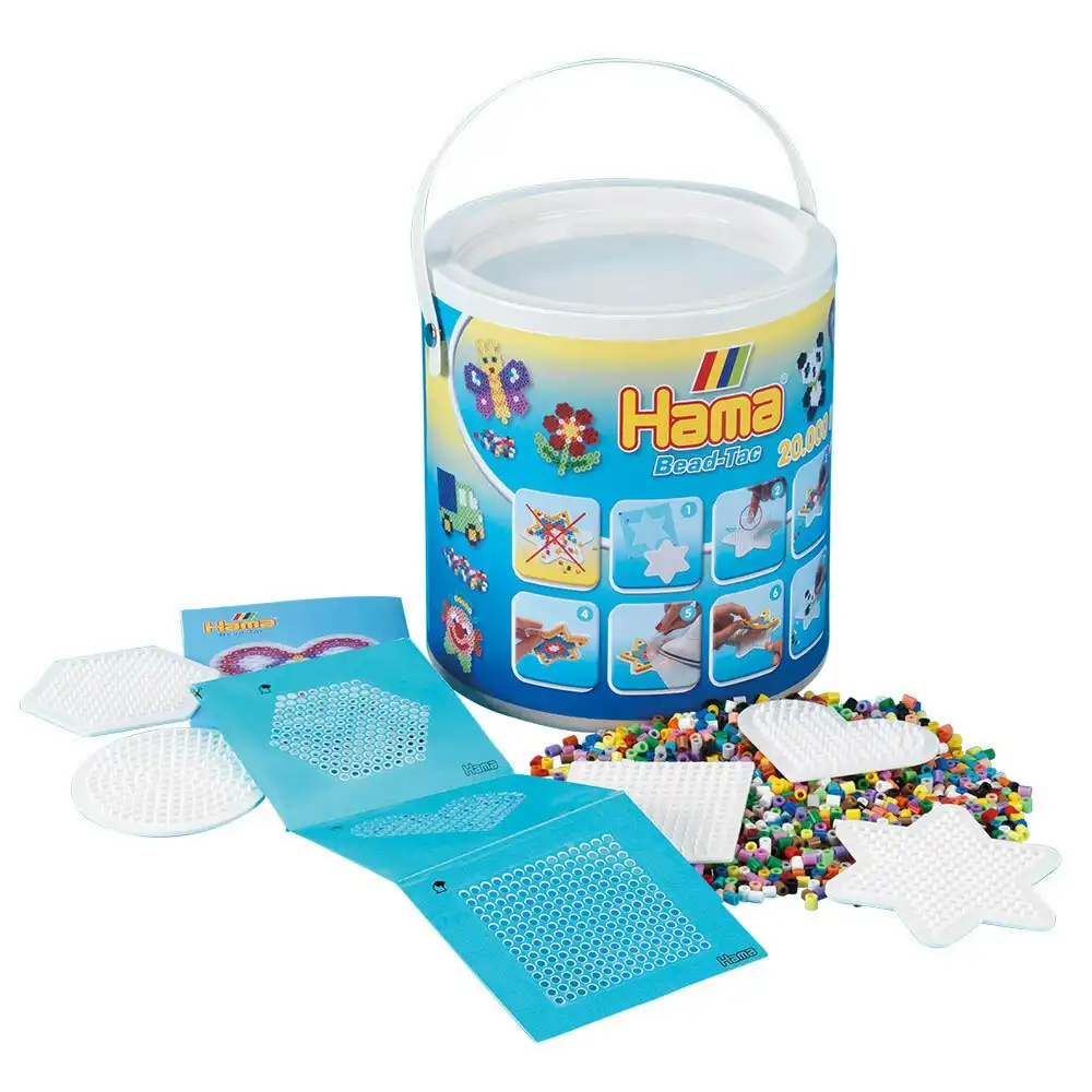 20000pc Hama Beads w/ Pegboards in Bucket Kids/Children Building Play Toy 5y+