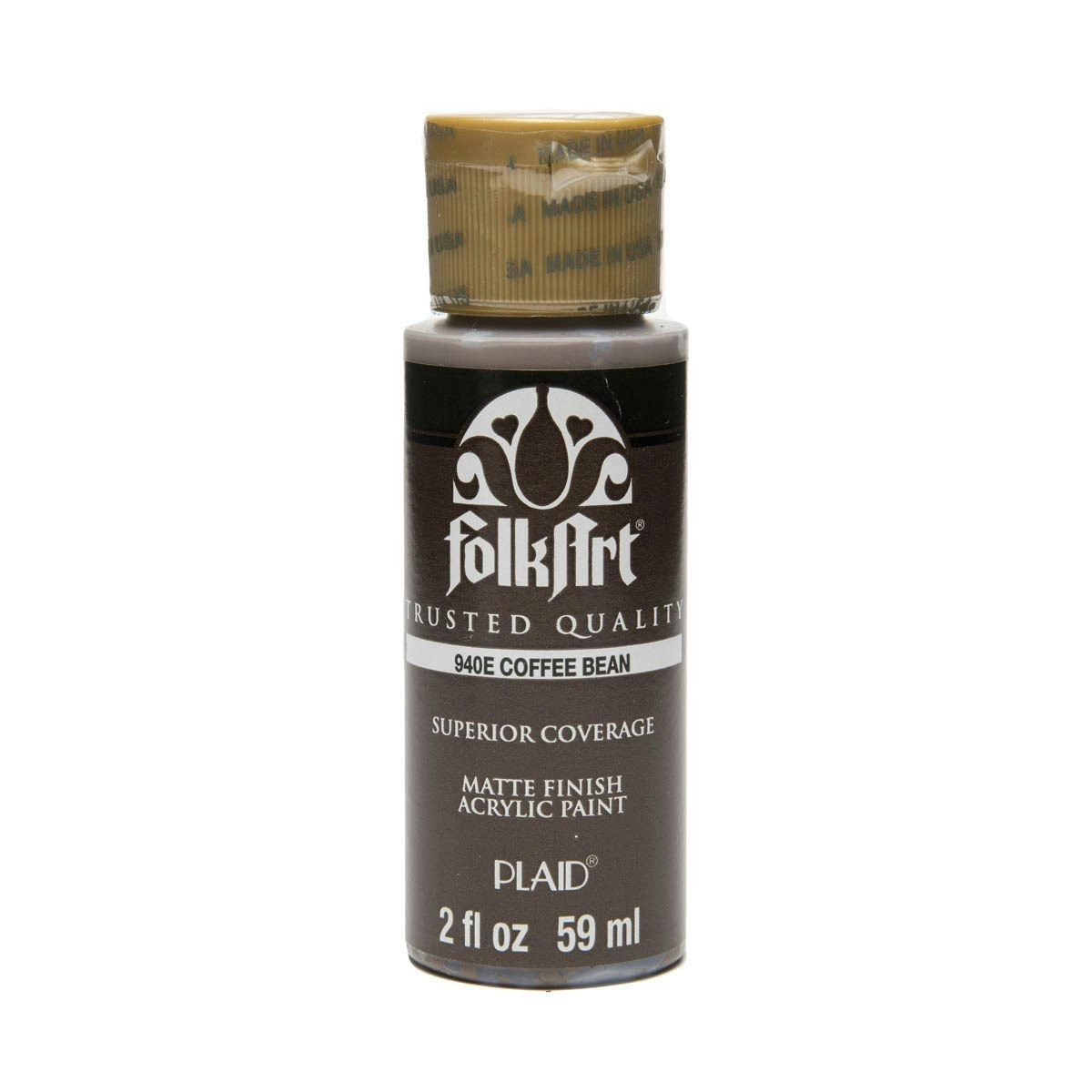 Plaid FolkArt Premium 59ml Water-Based Coffee Bean Acrylic Art Paint Matt Finish