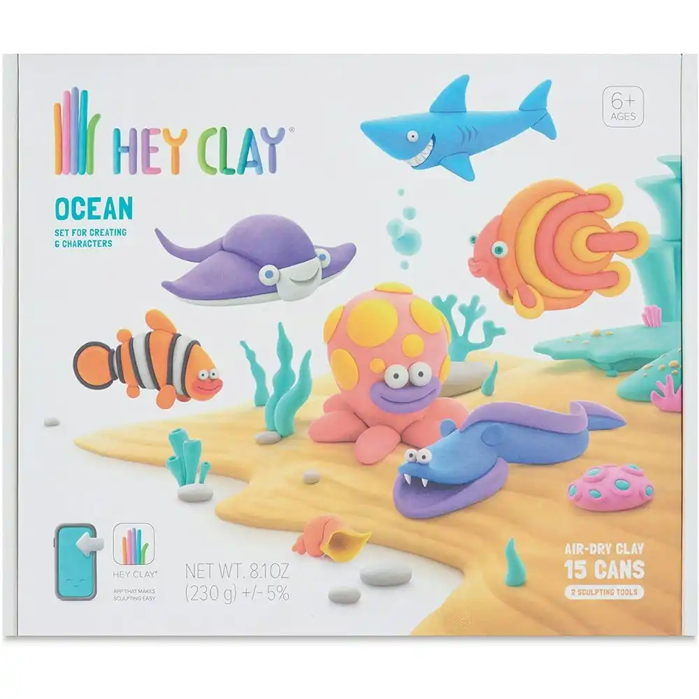 17pc Hey Clay Ocean Childrens Creative Modelling Clay Art/Craft Play Set 6-36m