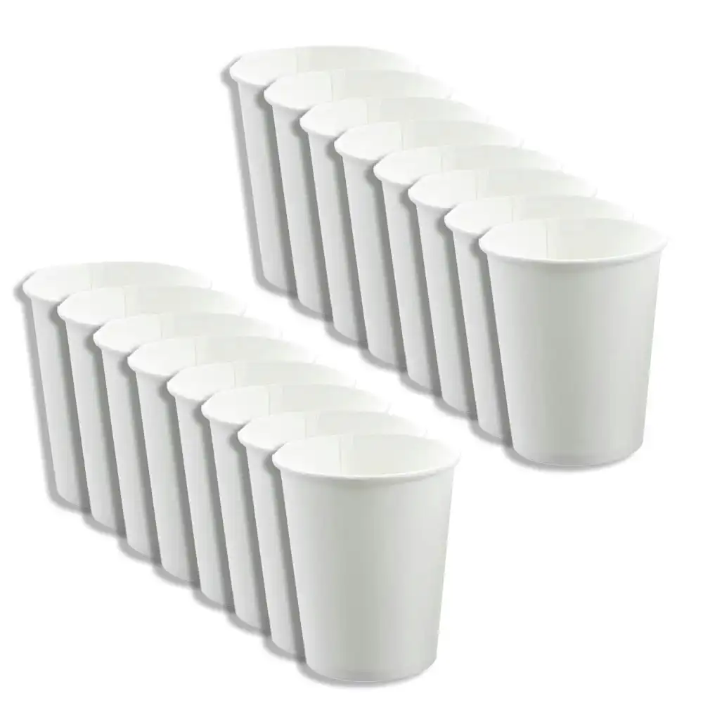8x 40PK Lemon & Lime 280ml Disposeable Eco Paper Cup Drinking Water/Coffee White