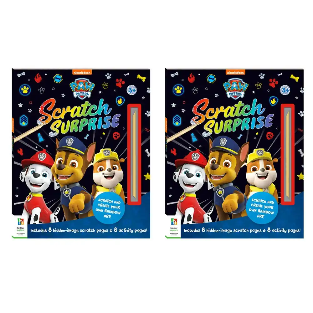 2x Kaleidoscope Scratch Surprise Paw Patrol Art Activity Childrens/Kids Book 3+