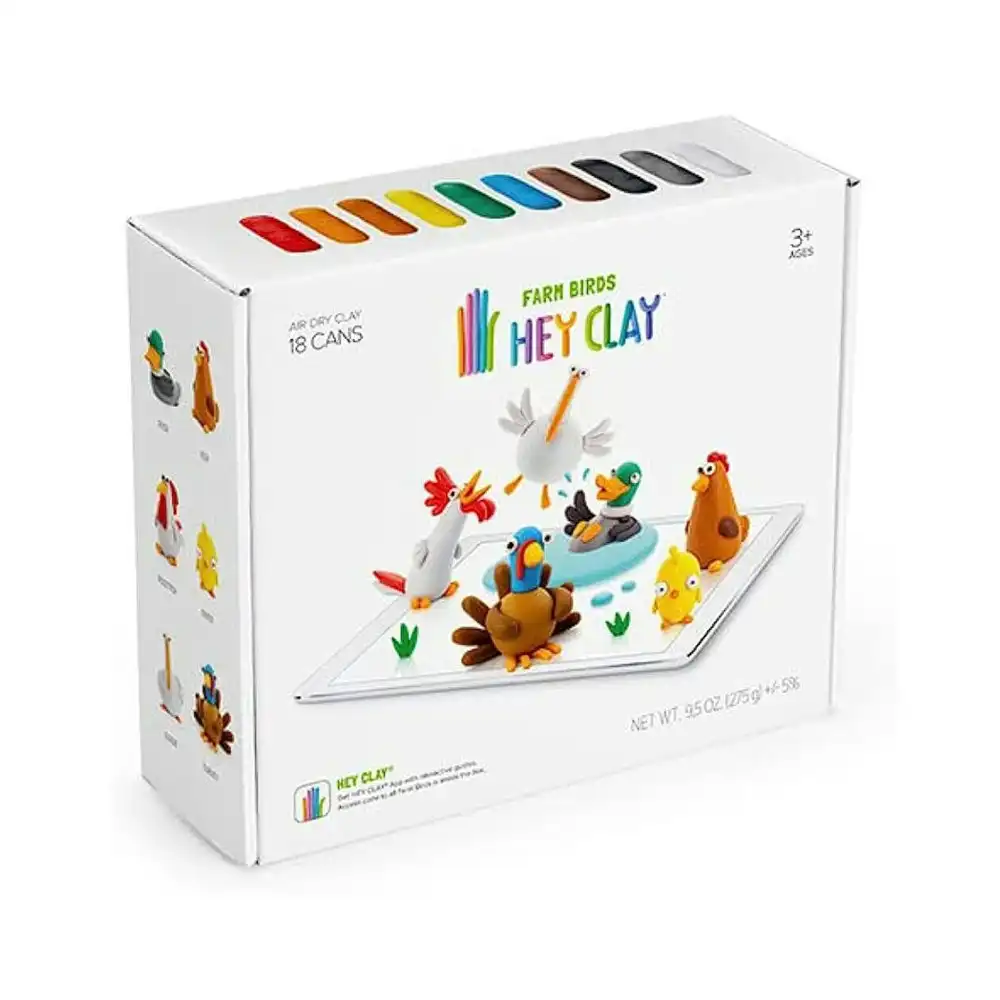 17pc Hey Clay Farm Birds Childrens Creative Art/Craft Modelling Clay Set 6-36m