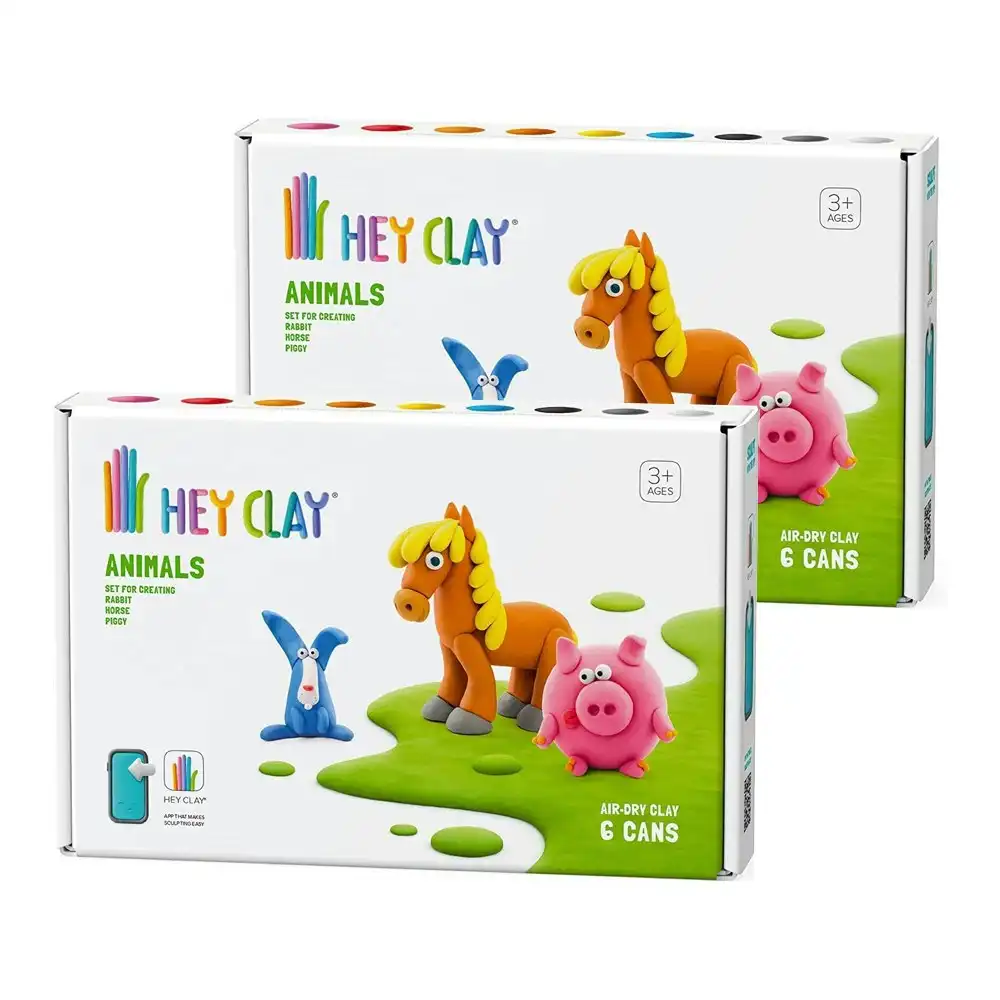 12pc Hey Clay Animals Cans Kids/Childrens Modelling Clay Art/Craft Set 6-36m