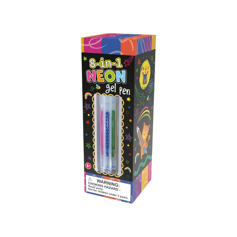 Wonderbox Workshop 8 In 1 Neon Coloured Kids/Childrens Gel Art/Craft Pen 3y+