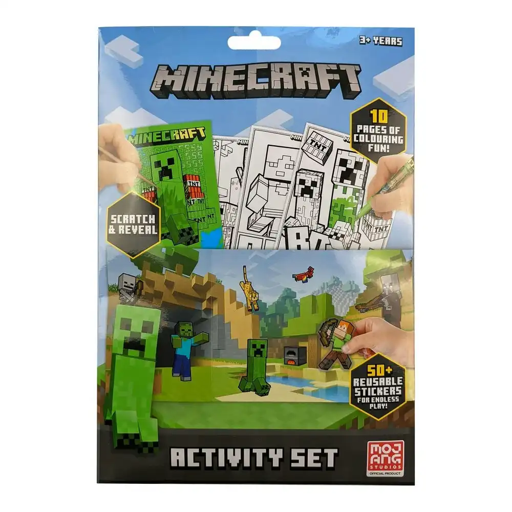 Minecraft Scratch & Reveal Activity Set Kids/Children Colouring Art/Craft 3y+
