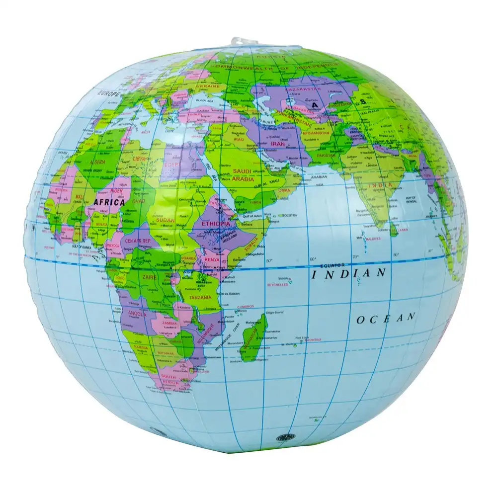 Funtime 26cm Inflatable Globe/World Map Earth Learn/Educational Kids Toy 3+