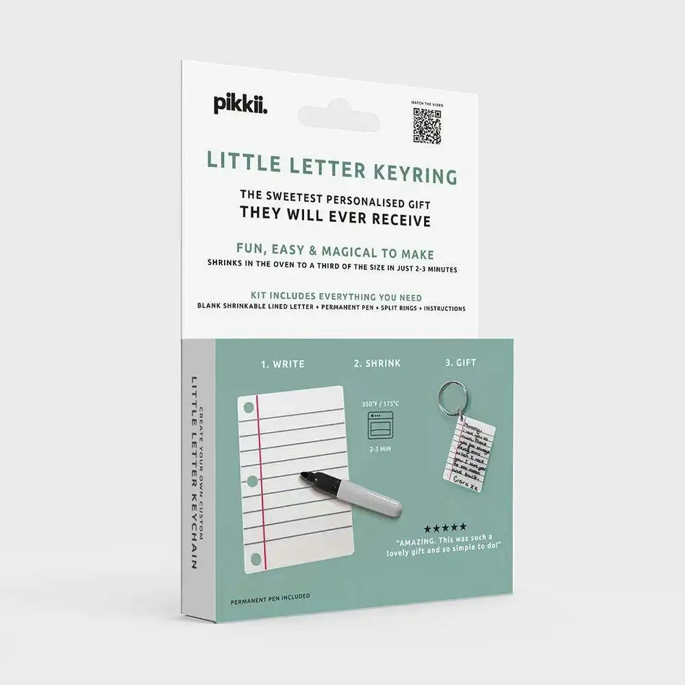 Pikkii Little Letter Shrink Keyring Kit Personalised/Customised DIY Gift 12cm
